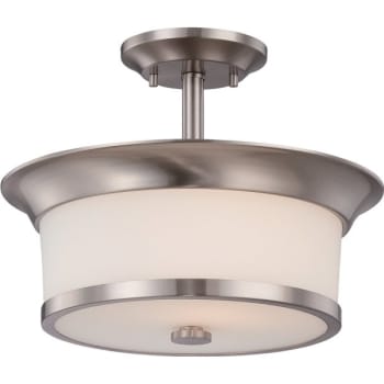 Image for NUVO Lighting® 13-1/8 in 2-Light Semi-Flush Mount Ceiling Light (Brushed Nickel/Satin White) from HD Supply