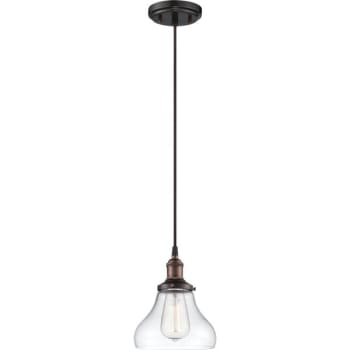 Image for Nuvo Lighting® 7 In. 1-Light Pendant Fixture W/ Bell Glass Shade (Rustic Bronze) from HD Supply
