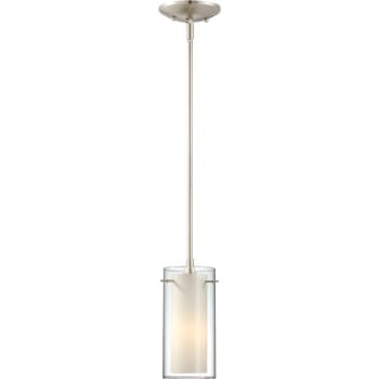 Image for Volume Lighting One-Light Mini Pendant Fixture Etched White Glass Brushed Nickel from HD Supply