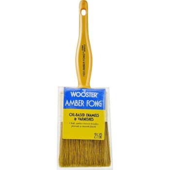 Wooster 1123 2-1/2" Amber Fong Brown China Bristle Brush, Package Of 12