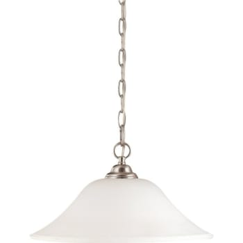 SATCO® Nuvo Brushed Nickel Dupont One-Light 16 Hanging Dome, Satin White Glass