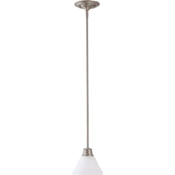 SATCO® Nuvo Brushed Nickel Empire One-Light 7 Mini Pendant, Frosted White Glass