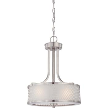 Satco® Nuvo Brushed Nickel Fusion Three-Light Pendant With Frosted Glass