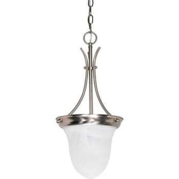 Image for Satco® Nuvo Brushed Nickel One-Light 10 Pendant With Alabaster Glass Bell from HD Supply