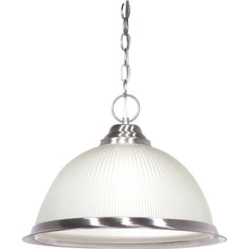 Image for Satco® Nuvo Brushed Nickel One-Light 15 Pendant With Frosted Prismatic Dome from HD Supply