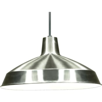 Image for Satco® Nuvo Brushed Nickel One-Light 16 Warehouse Shade Pendant from HD Supply