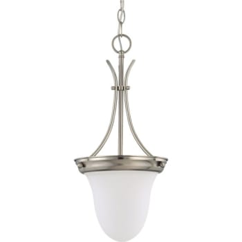 Image for Satco® Nuvo Brushed Nickel One-Light 10 Pendant With Frosted White Glass from HD Supply