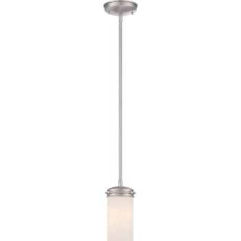 Image for Satco® Nuvo Brushed Nickel Polaris One-Light Mini Pendant With White Opal Glass from HD Supply