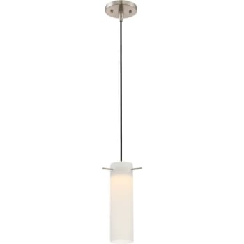 Satco® Nuvo Brushed Nickel Pulse Led Mini Pendant With White Opal Glass
