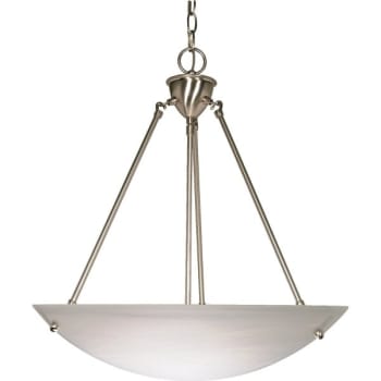 Image for Satco® Nuvo Brushed Nickel Three-Light 23 Pendant With Alabaster Glass Bowl from HD Supply
