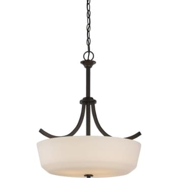 Image for Satco® Nuvo Forest Bronze Laguna Four-Light Pendant With White Glass from HD Supply