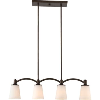 Image for SATCO® Nuvo Forest Bronze Laguna Four-Light Island Pendant With White Glass from HD Supply