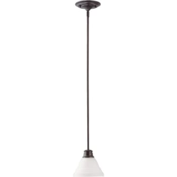 Image for SATCO® Nuvo Mahogany Bronze Empire One-Light 7 Mini Pendant, Frosted White Glass from HD Supply