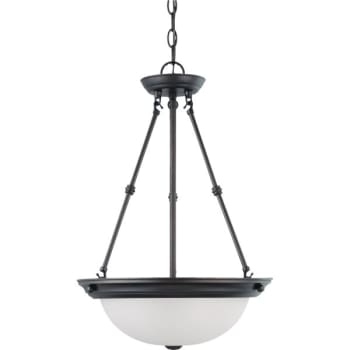 Image for Satco® Nuvo Mahogany Bronze Three-Light 15 Pendant With Frosted White Glass from HD Supply