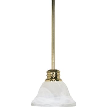 SATCO® Nuvo Polished Brass Empire One-Light 7 Mini Pendant, Hang Straight Canopy