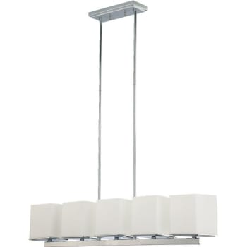 Image for Satco® Nuvo Polished Chrome Bento Five-Light Island Pendant, Satin White Glass from HD Supply