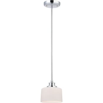 Image for Satco® Nuvo Polished Chrome Soho One-Light Mini Pendant With Satin White Glass from HD Supply