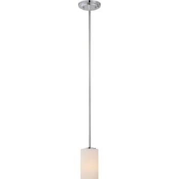 SATCO® Nuvo Polished Nickel Willow One-Light Mini Pendant With White Glass