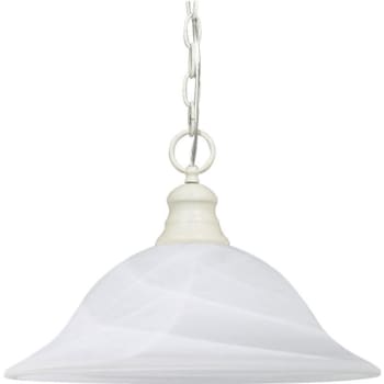 SATCO® Nuvo Textured White One-Light 16 Pendant With Alabaster Glass