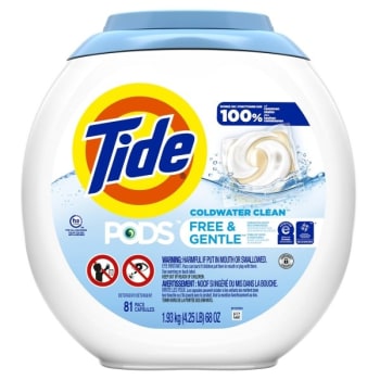 Image for Tide Free & Gentle Laundry Detergent Pods, 81 Ct (Case Of 4) from HD Supply