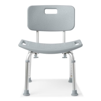 Medline Aluminum Shower Chair With Back 400lb Weight Capacity