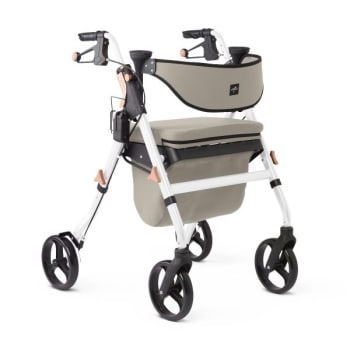 Medline Empower Rollator With Microban Treated Touch Points And Seat White