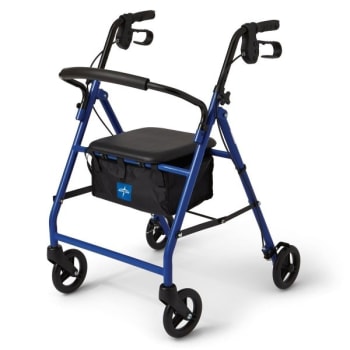 Image for Medline Basic Steel Rollator With 6" Wheels Blue from HD Supply