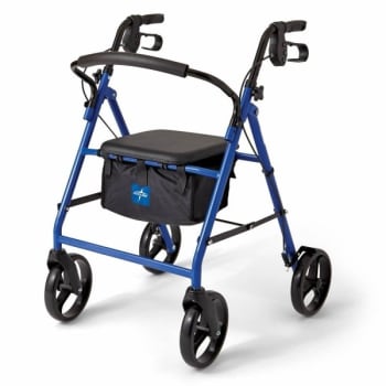 Image for Medline Basic Steel Rollator With 8" Wheels Blue from HD Supply