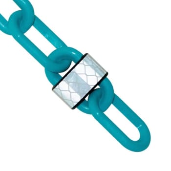 Image for Mr. Chain 2 Inch X 100 Feet Turquoise Reflective Plastic Barrier Chain from HD Supply