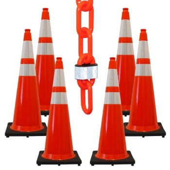Image for Mr. Chain 36 Inch Orange Reflective Cone And Reflective Chain Kit from HD Supply