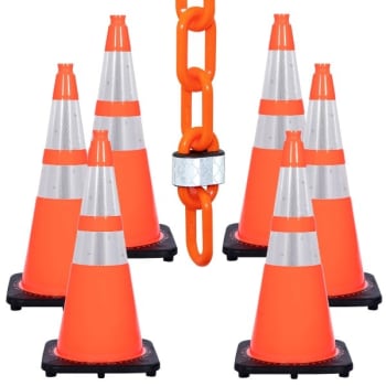 Image for Mr. Chain 28 Inch Safety Orange Reflective Traffic Cone Reflective Chain Kit from HD Supply