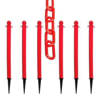 Image for Mr. Chain Red Medium Duty Ground Pole And Chain Kit from HD Supply