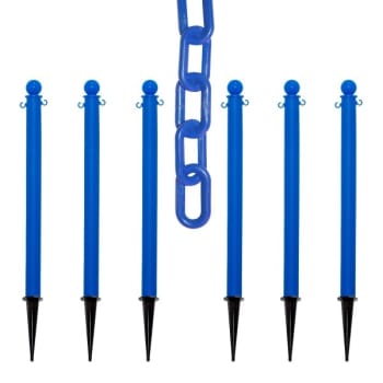 Image for Mr. Chain Blue Medium Duty Ground Pole And Chain Kit from HD Supply