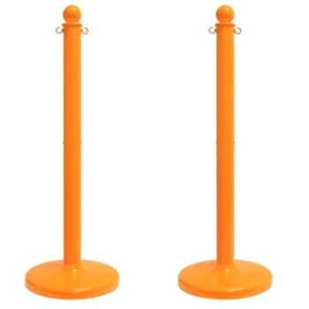 Image for Mr. Chain Safety Orange Medium Duty Stowable Stanchion 2 Pack With Chain from HD Supply