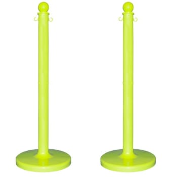 Image for Mr. Chain Safety Green Medium Duty Stowable Stanchion 2 Pack With Chain from HD Supply
