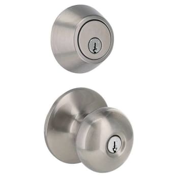 Shield Security Single Cylinder Deadbolt Lock And Entry Door Knob (Satin Nickel)