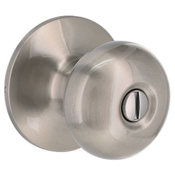 Shield Security Flat Ball Privacy Door Knob (Satin Nickel)