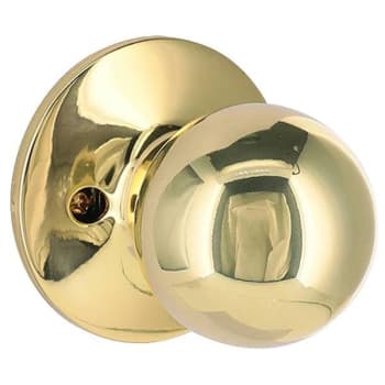 Shield Security Round Dummy Door Knob (Bright Brass)
