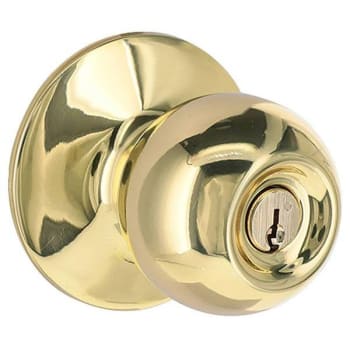 Shield Security Round Entry Door Knob (Bright Brass)