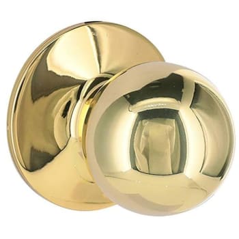 Shield Security Round Passage Door Knob (Bright Brass)