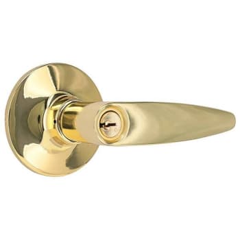 Image for Shield Security Straight Entry Door Lever (Bright Brass) from HD Supply