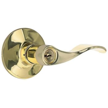 Shield Security Wave Entry Door Lever (Bright Brass)