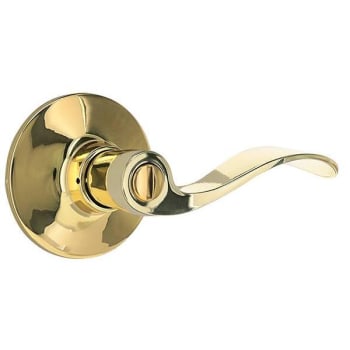 Shield Security Wave Privacy Door Lever (Bright Brass)