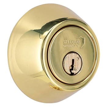 Shield Security Single Cylinder Deadbolt Lock (Bright Brass)