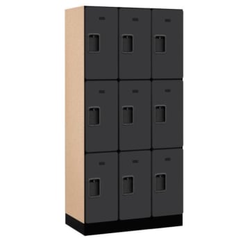 Salsbury Industries® Black 12 Inch Wide Designer Wood Locker 6 Feet X 18 Inches