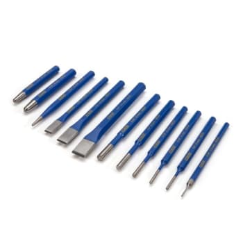 Estwing 12-Piece Cold Chisel Pin Center And Starter Punch Set Blue