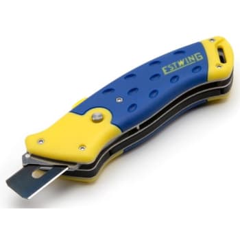 Estwing 3-In-1 Adjusting Retract Carpet Flooring Utility Knife Blue Yellow
