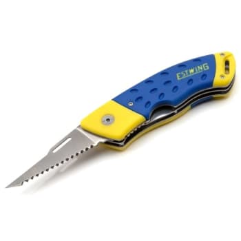 Estwing 2-In-1 Folding Jab Saw With Retractable Utility Knife Blue Yellow