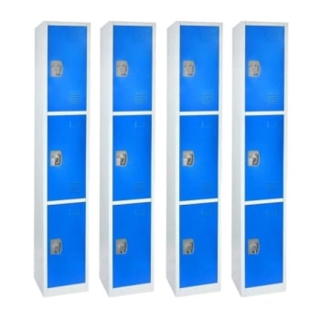 Image for Adir Office 72 In. X 12 In. 3-Compartment Steel Locker Blue from HD Supply