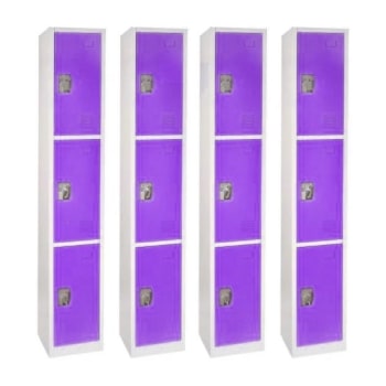 Image for Adir Office 72 In. X 12 In. 3-Compartment Steel Locker Purple from HD Supply